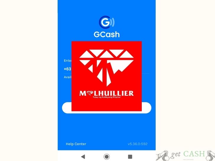 M Lhuillier logo with Gcash background