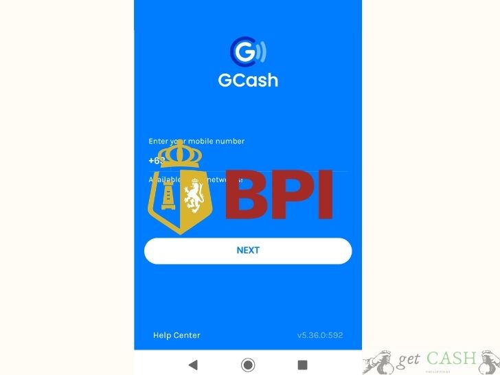 BPI logo with Gcash background