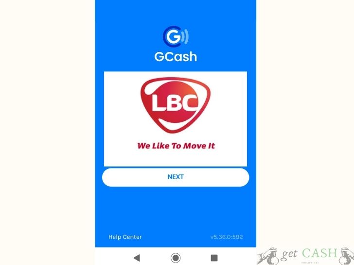 LBC logo with Gcash background