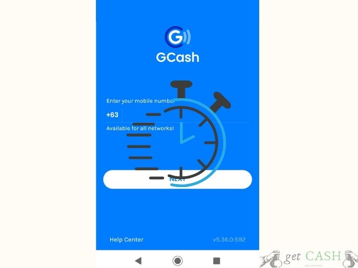 time with gcash background