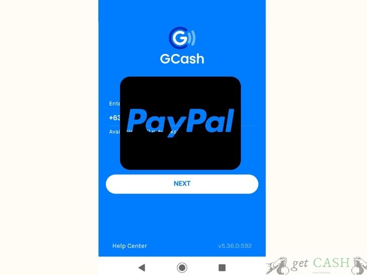 Paypal with Gcash background
