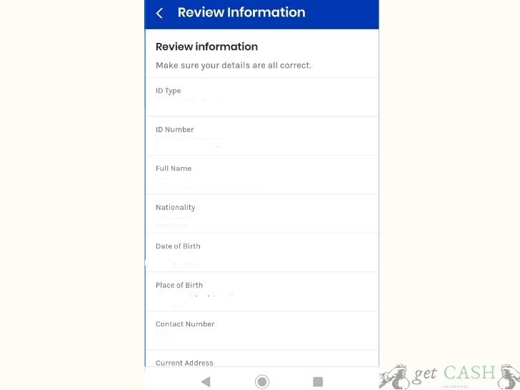 Review your gcash info
