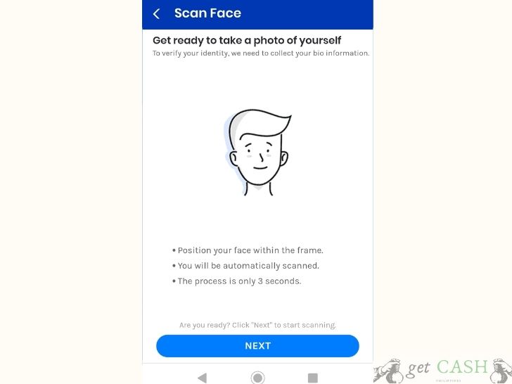 selfie on gcash verification 