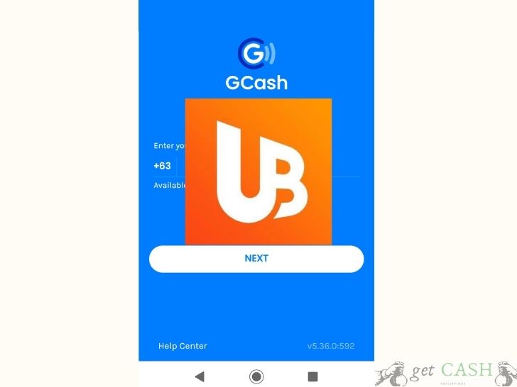 UnionBank logo with Gcash background