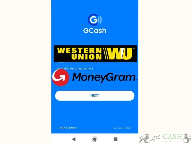 Western Union and Moneygram logo with Gcash background