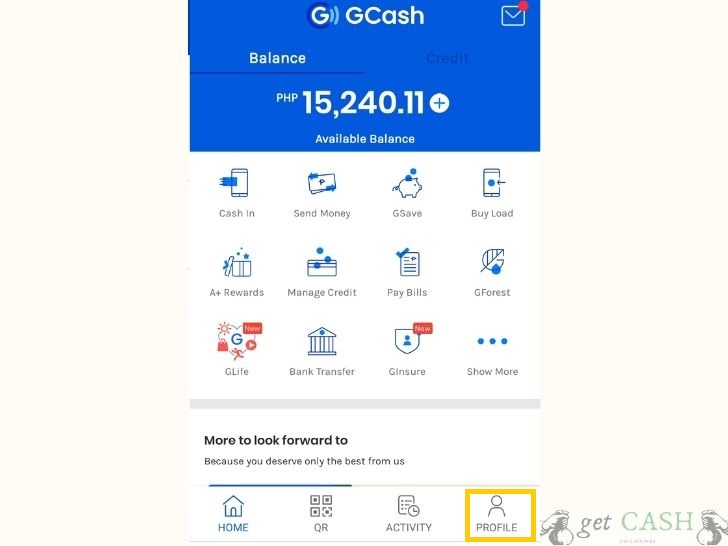 Go to Gcash Profile 