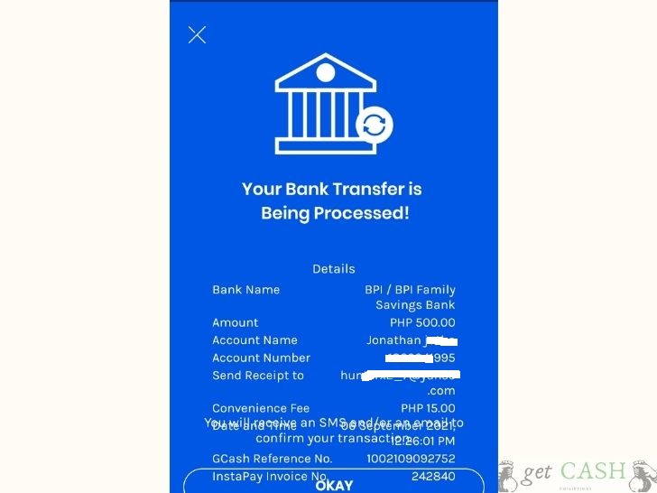 Bank transfer