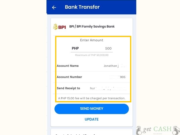 Gcash to BPI bank transfer